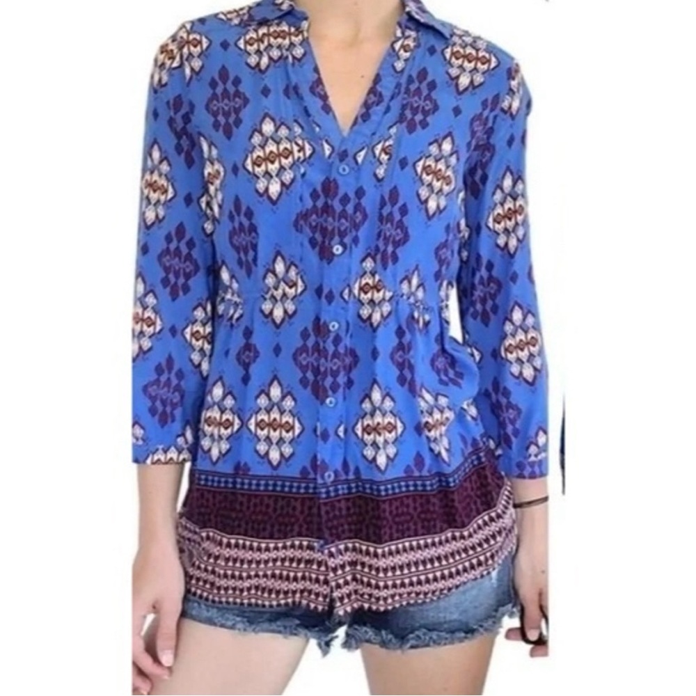 Anthropologie Maeve 3/4 sleeve top.